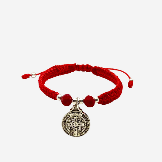 St. Benedict Bracelet Red Hanging Medal