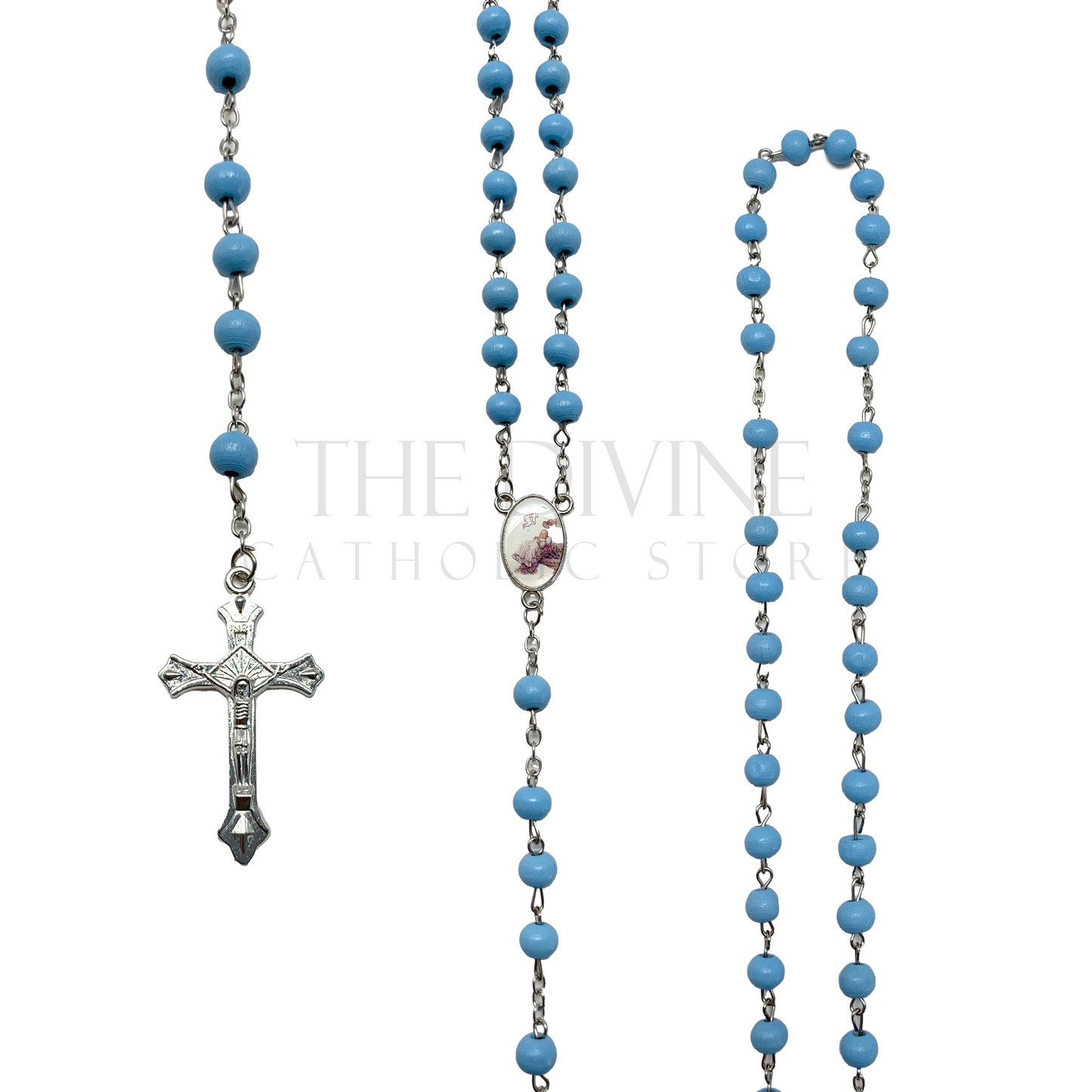 Blue Baptism Rosary Favors Set 12ct