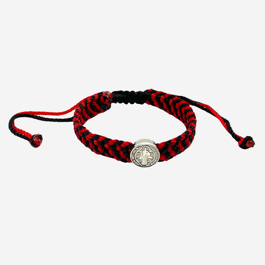 St Benedict Medal Bracelet Red and Black