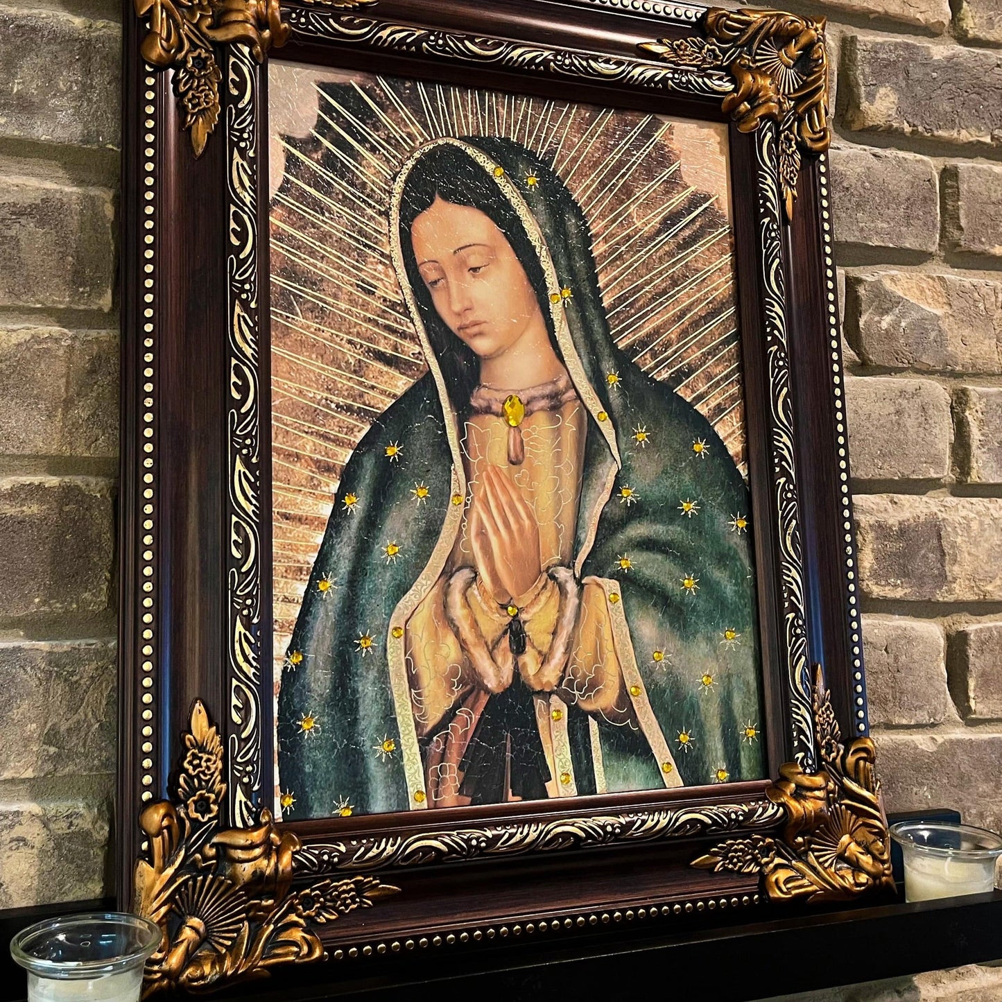 Our Lady of Guadalupe Frame 27 Inch Gold Finish