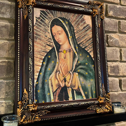 Our Lady of Guadalupe Frame 27 Inch Gold Finish