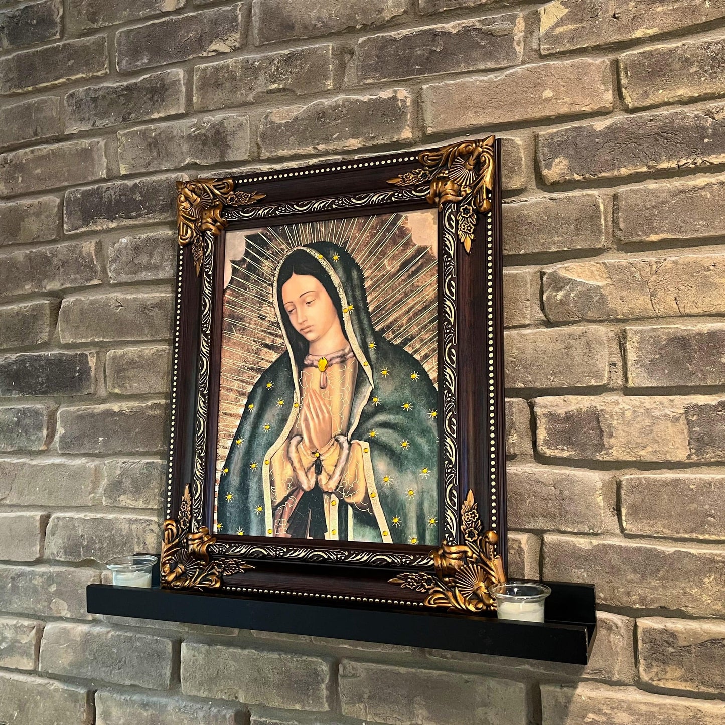 Our Lady of Guadalupe Frame 27 Inch Gold Finish