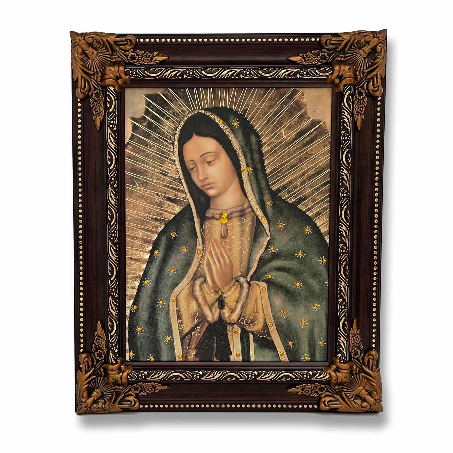 Our Lady of Guadalupe Frame 27 Inch Gold Finish